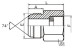 JIC male 74°cone/ BSP pressure gauge connector with sealing ring DKI