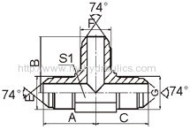 JIC 74°cone flared tube Fittings