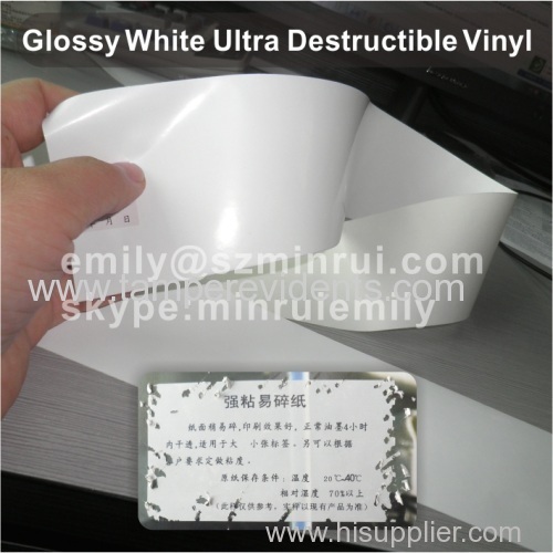Glossy Mirror White Ultra Destructible Vinyl Materials