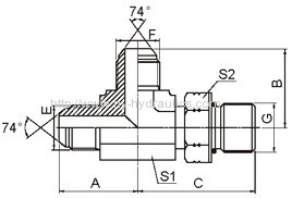 JIC male/ JIC male/ SAE o-ring Tees