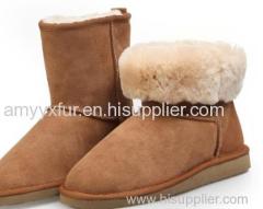 sheepskin long wool boot