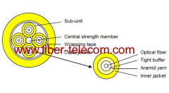 Single mode indoor breakout Cable 4 core with PVC jacket