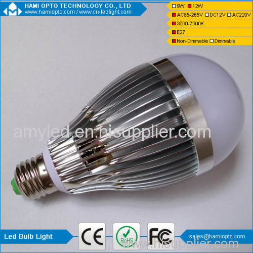 Aluminium LED bulb lighting 12W E27 with CE&RoHs