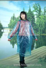 PE thickened integrated disposable raincoat with cap cord