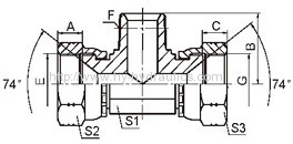 JIC female/ NPT male/ JIC female fittings EJNJ