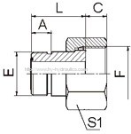 ORFS male/ ORFS female Adapters