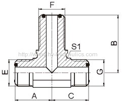 ORFS male o-ring bulkhead branch hydraulics fittings