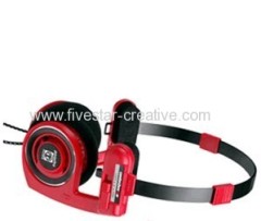 Koss Porta-Pro Over-Ear Portable Stereo Folding Red Headphones On Fire