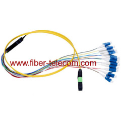 MPO-LC Single Mode Fan-out Fiber Optic Pigtail