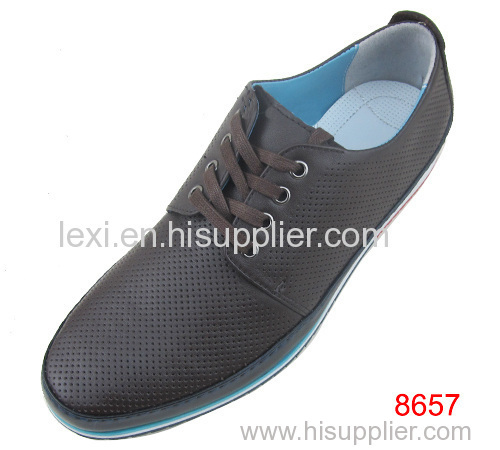 8657laser technology brown hot selling men leather shoes