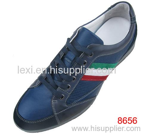 8656laser technology brown hot selling men leather shoes