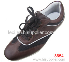 8654dark brown casual sport calfskin men shoes