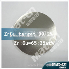 High Purity Sputtering Target ---- ZrCu target