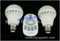 Color changing with wireless 2.4G Dimmable LED Bulb