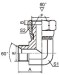 90° elbow BSP male 60 ° seat/ BSP female 60° cone Fittings 2B9