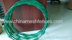 green PVC coated CBT-65 razor barbed wire Anping direct factory