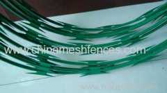 green PVC coated CBT-65 razor barbed wire Anping direct factory