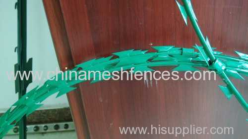 BTO-22 razor barbed wire powder coated razor barbed wire