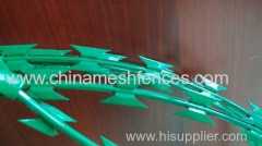 green powder coated BTO-22 razor barbed wire