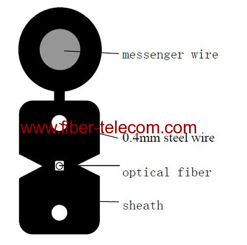 FTTH Drop Cable 1core Fig.8 with 0.4mm Steel Wire Strength member
