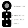 FTTH Drop Cable 4cores Fig.8 with 0.4mm Steel Wire Strength member