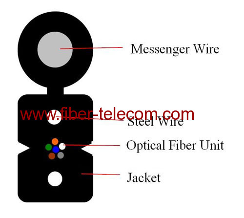 FTTH Drop Cable 6cores Fig.8 with 0.4mm Steel Wire Strength member