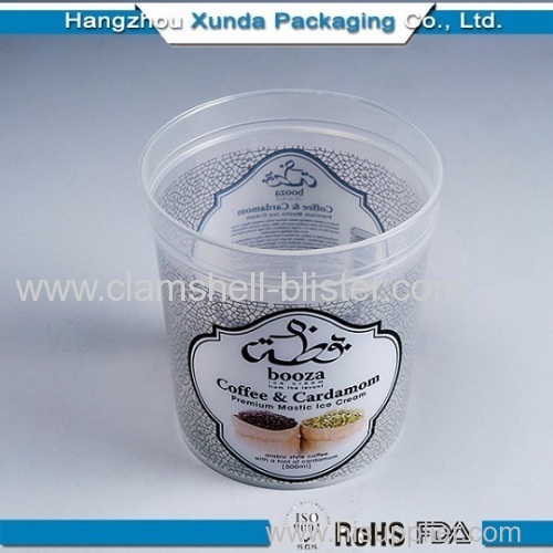 Plastic ice cream plastic containers