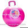 Waterproof Purple Pink Exercise Yoga Ball / Handle Ball For Amusement Park