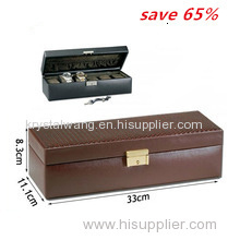 black personalized mdf pu leather luxury watch gift box