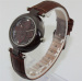 New arrival coffee ceramic women watches with brown leather strap