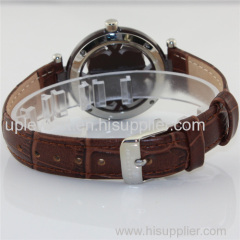 New arrival coffee ceramic women watches with brown leather strap