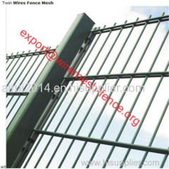 Green RAL6005 double wire mesh fence(wholesale price)