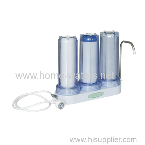 Triple simple home water filter purifiers