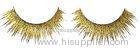 Professional Glitter Gold False Eyelashes For Christmas , Handmade False Eyelashes OEM