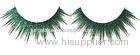 Green / Yellow Handmade Glitter Party False Eyelashes , Luxury False Eyelashes