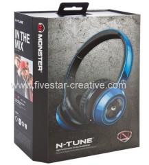 Monster NCredible NTune Candy V3 On-Ear HD Headphones Blue With Built-in Mic