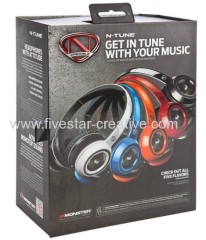 Monster NCredible NTune Candy V3 On-Ear HD Headphones Blue With Built-in Mic