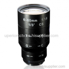 6-60mm 1/3" Mega Pixel Manual Iris Varifocal Lens