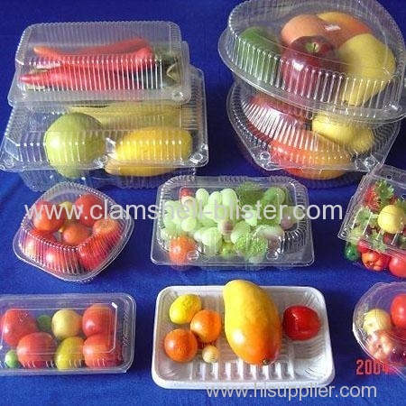 Clear plastic fruits packaging container