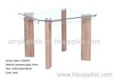 Model F-GW507 dining table with glass material