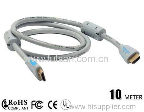 High Quality HDMI Cable with Ferrite 19M/M 1080P 10m