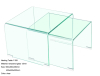 modern clear glass nesting table