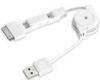 Samsung / iPad 3 In 1 Retractable USB Cable Mini USB To Micro USB Cables 0.75m