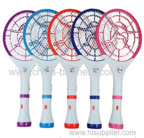 Plastic Rechargeable Mosquito Killer Racket with LED Torch