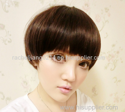 Short Lady Fashion Wig beautiful women party wig human hair lace 100% quality