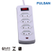 4 Gang UL/CUL power strip with individual switch and overload protection