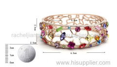 Colorful Diamond-embedded Bracelet Jewelry Hollow Bracelet Italia Originated