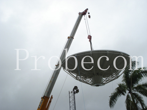 7.3 meter parabolic satellite antenna