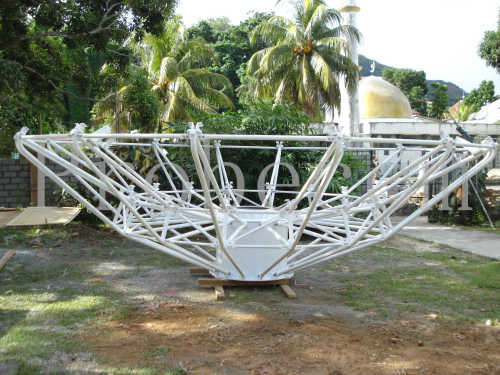 7.3 meter parabolic satellite antenna