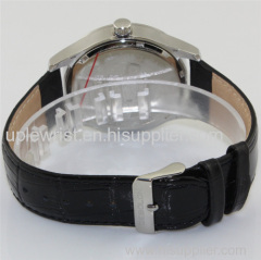 Black Genuine Leather Stainless Steel Watch. hot new products for 2014